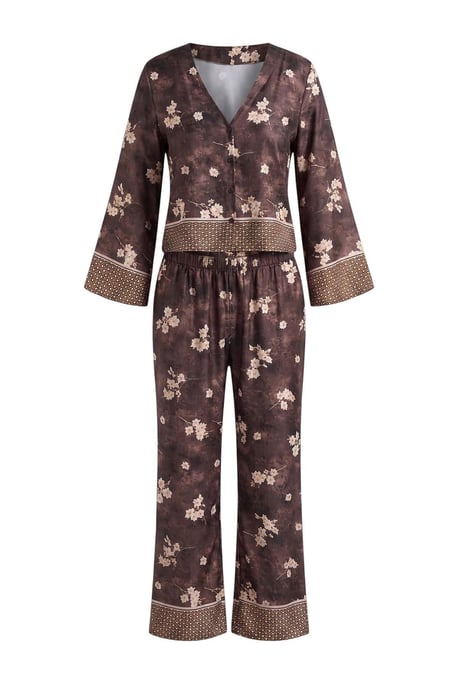 TRENDYOLMİLLA Dam Flerfärgad Blommig Lång, Regular fit Pyjamas- Set - Image 3