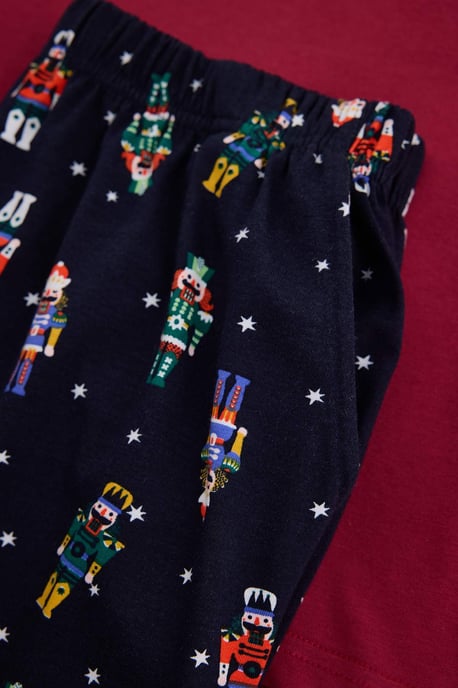 TRENDYOL MAN Men's Burgundy Christmas Long Regular fit Pajama Sets - Image 3