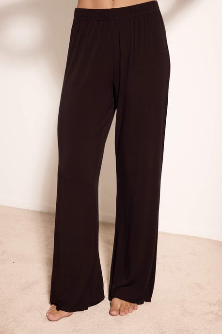 TRENDYOLMİLLA Dames 2-pack Bruin Effen Lang Loungewear Regular fit Pyjama- Sets - Image 2