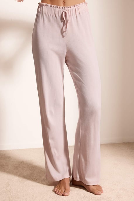 TRENDYOLMİLLA Dames Roze Effen Lang Loungewear Regular fit Pyjama- Sets - Image 2