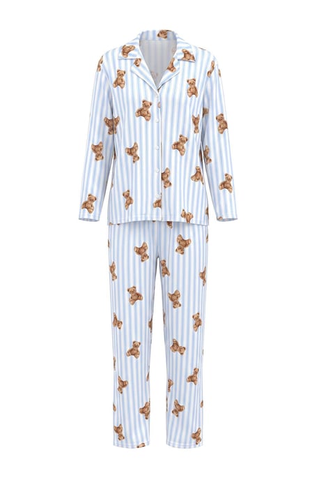 TRENDYOLMİLLA Dam 2-pack Blå Med grafiskt tryck Lång, Regular fit Pyjamas- Set - Image 3