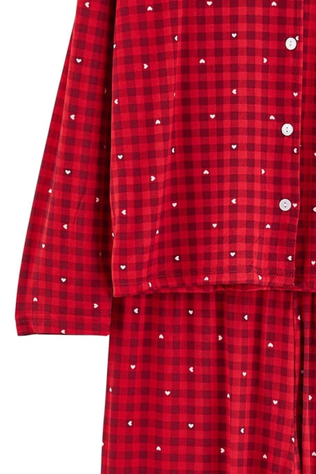 TRENDYOLMİLLA Dames 2-pack Rood Met grafische print Lang, Regular fit Pyjama- Sets - Image 5