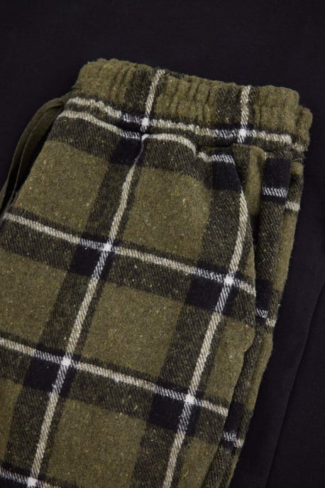 TRENDYOL MAN Men's Black Plaid Long Regular fit Pajama Sets - Image 4