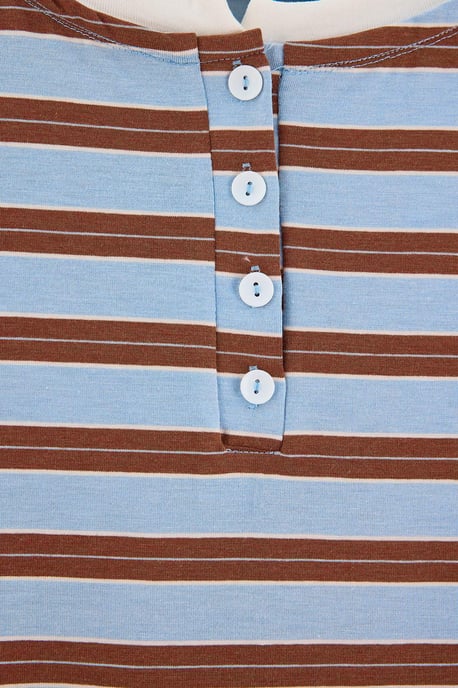TRENDYOLMİLLA Dam 2-pack Blå Randig Lång Loungewear Regular fit Pyjamas- Set - Image 3