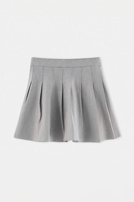 TRENDYOLKIDS Girls Gray Plain Short / Mini Basic A-line Skirts - Image 1
