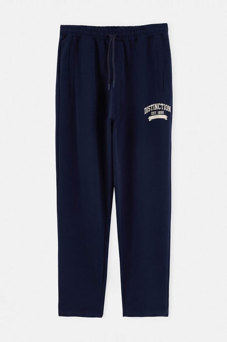 TRENDYOL MAN Men's Dark blue Slogan Normal waist Sweatpants - Image 4