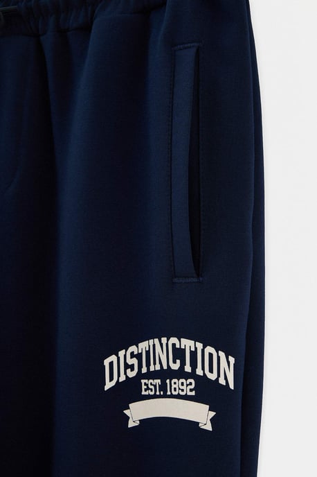 TRENDYOL MAN Men's Dark blue Slogan Normal waist Sweatpants - Image 5