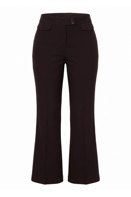 TRENDYOLMİLLA Women's Brown Plain Wide Leg Normal waist Trousers - Image 1