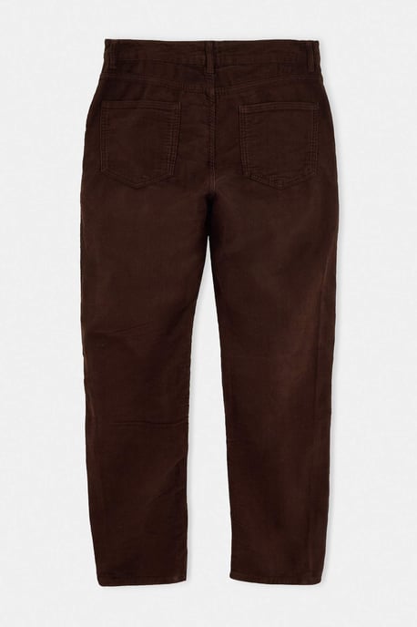 TRENDYOL MAN Men's Brown Plain Straight Normal waist Trousers - Image 2