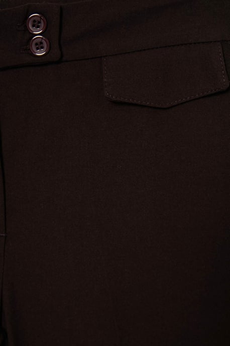 TRENDYOLMİLLA Women's Brown Plain Wide Leg Normal waist Trousers - Image 3