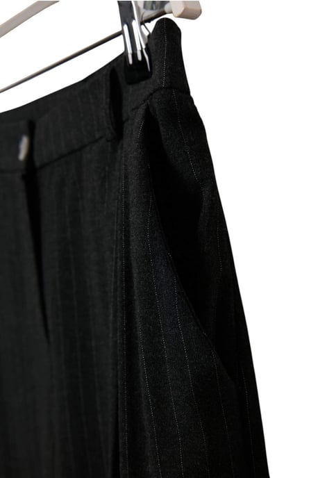 TRENDYOLMİLLA Women's Gray Striped Wide Leg Normal waist Trousers - Image 3