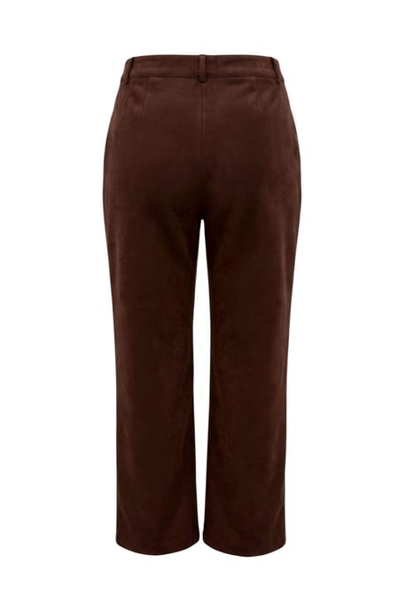 TRENDYOLMİLLA Women's Brown Plain Straight Normal waist Trousers - Image 3