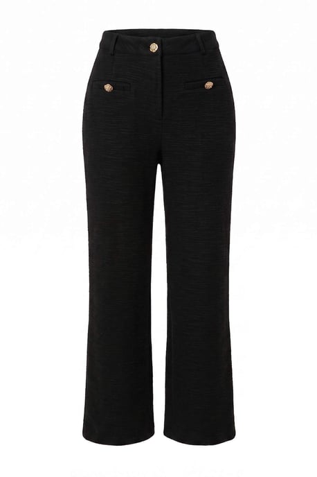 TRENDYOLMİLLA Women's Black Plain Wide Leg Normal waist Trousers - Image 1