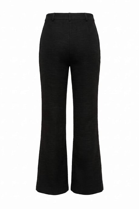 TRENDYOLMİLLA Women's Black Plain Wide Leg Normal waist Trousers - Image 2