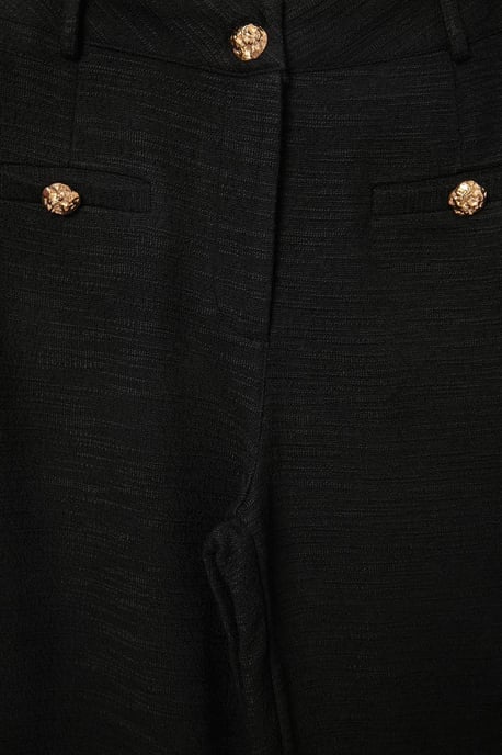 TRENDYOLMİLLA Women's Black Plain Wide Leg Normal waist Trousers - Image 3