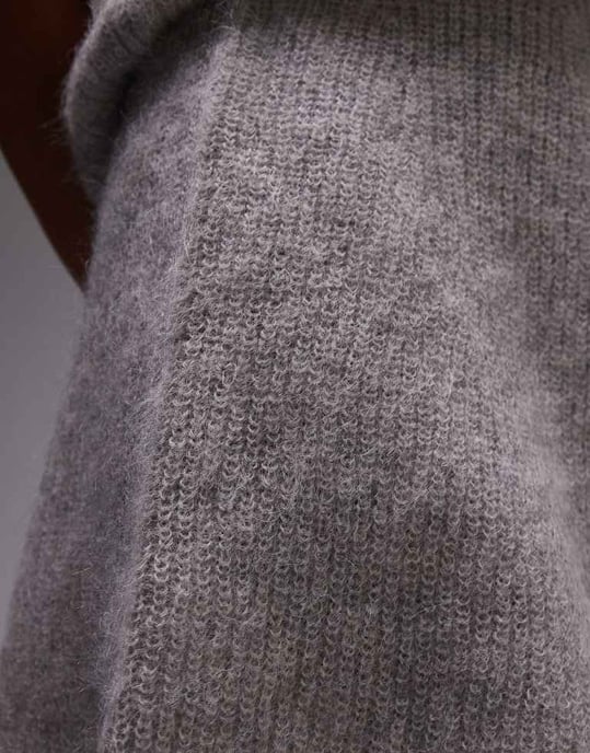 Selected Femme knitted skirt in grey - Image 3