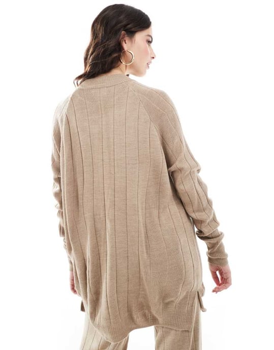 ONLY high neck knitted lightweight knitted jumper co-ord in sand - Image 4