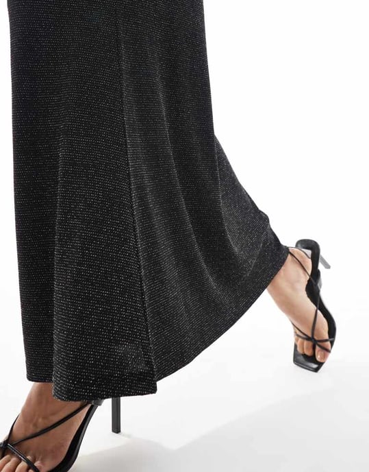 Vero Moda mix & match maxi skirt co-ord in black glitter - Image 3
