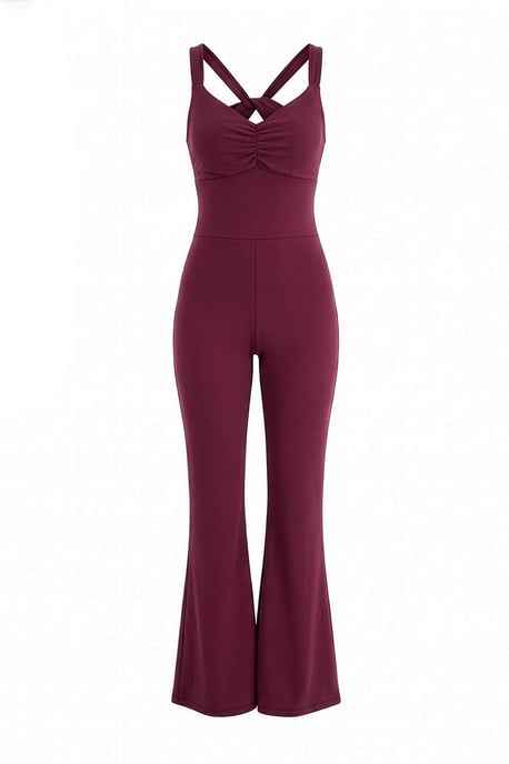 TRENDYOLMİLLA Dames Paars Effen Mouwloos Sportswear Getailleerd Jumpsuits - Image 1