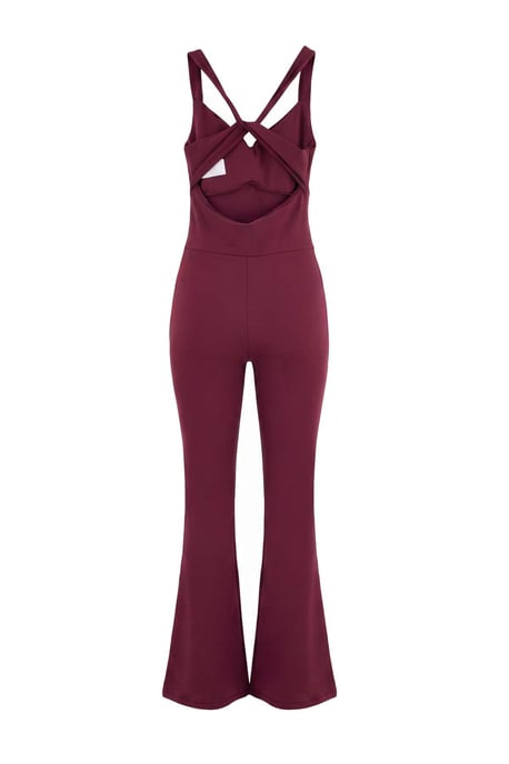 TRENDYOLMİLLA Dames Paars Effen Mouwloos Sportswear Getailleerd Jumpsuits - Image 2