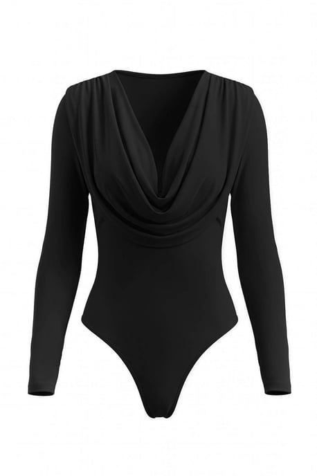 TRENDYOLMİLLA Dames Zwart Effen Lang, Getailleerd Bodys - Image 5