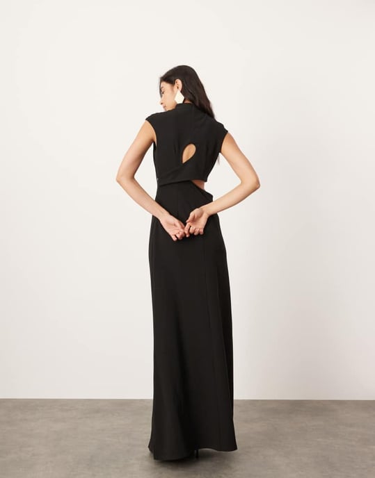 ASOS EDITION cut out sleeveless maxi dress in black - Image 3
