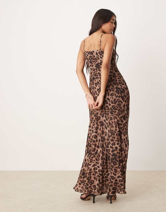 Forever New exposed cup corset maxi dress in leopard print - Image 2