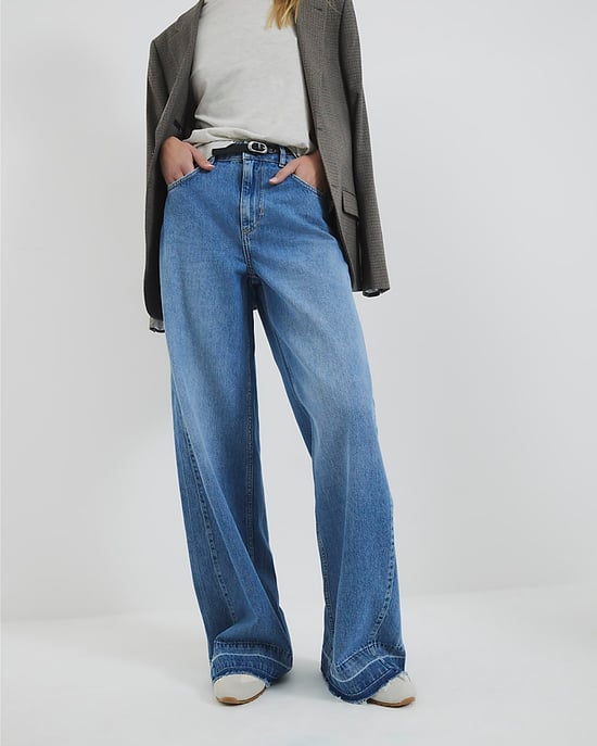 River Island Womens Wide Leg Jeans Blue Denim Baggy - Image 1