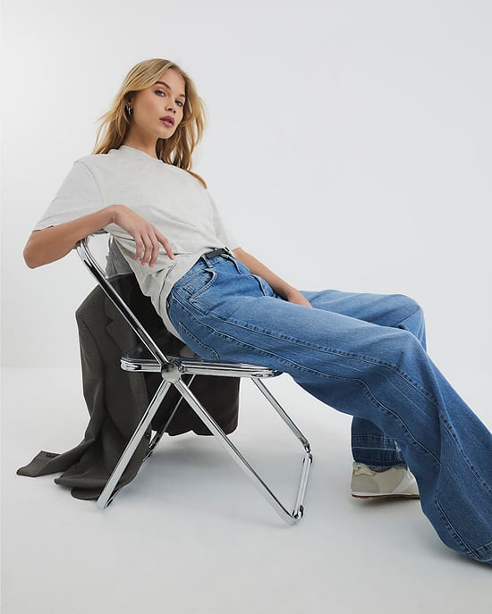 River Island Womens Wide Leg Jeans Blue Denim Baggy - Image 5