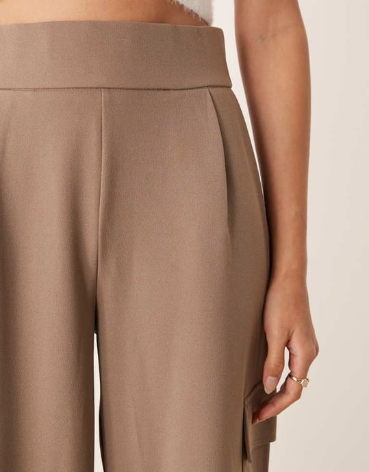 JDY side pocket cargo trousers co-ord in brown - Image 3