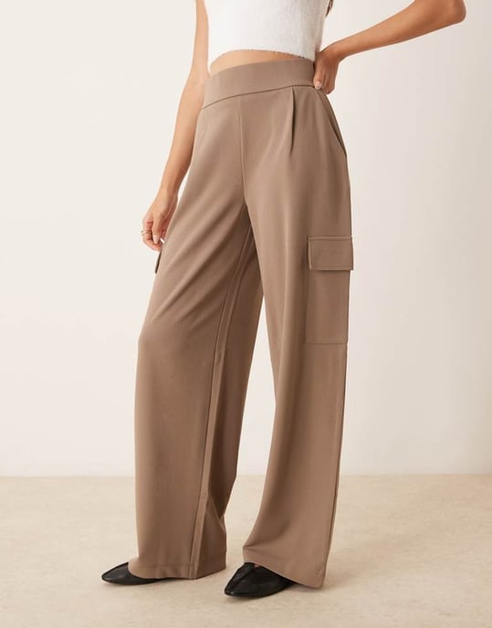 JDY side pocket cargo trousers co-ord in brown - Image 4
