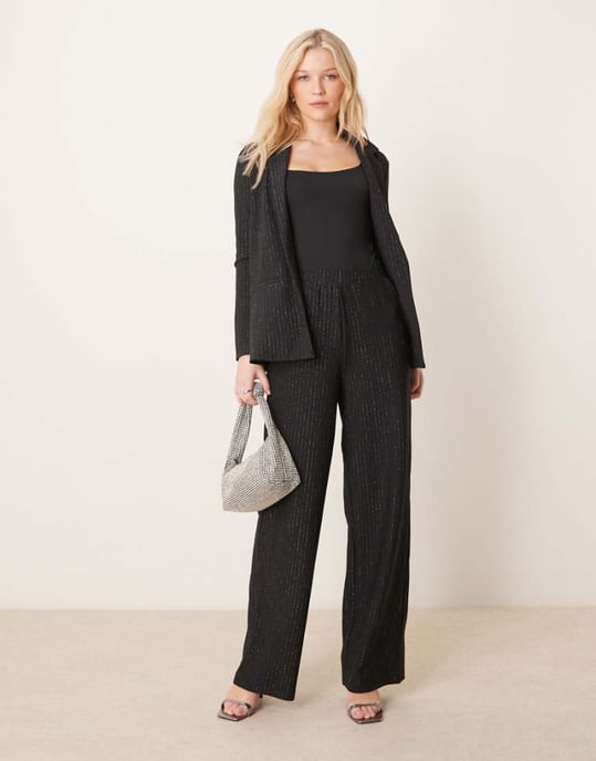JDY wide leg trousers co-ord in black - Image 1