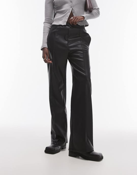 Topshop Tall faux leather jogger in black - Image 2