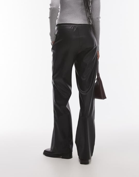 Topshop Tall faux leather jogger in black - Image 4