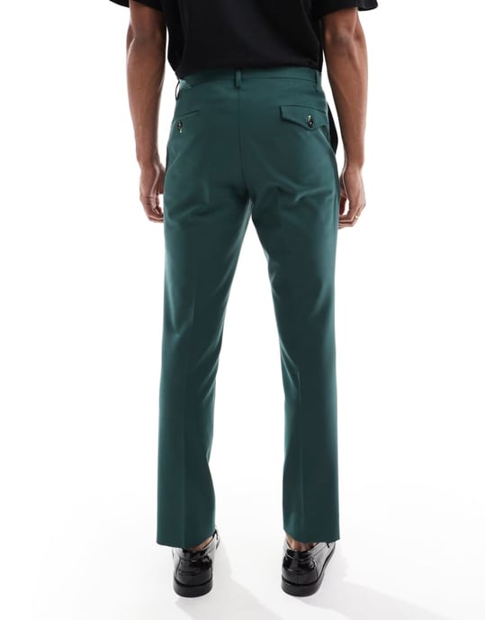 Twisted Tailor Buscot skinny suit trousers in forest green co-ord - Image 2