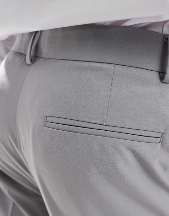 ASOS DESIGN smart tapered fit trousers in light grey - Image 4