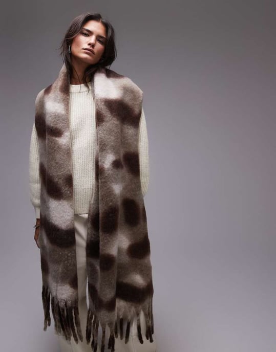 Topshop Sydney plädscarf i abstrakt leopard - Image 2