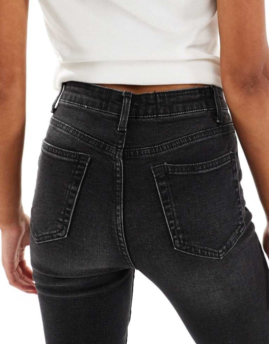 Miss Selfridge skinny high waist jean in black wash - Image 4