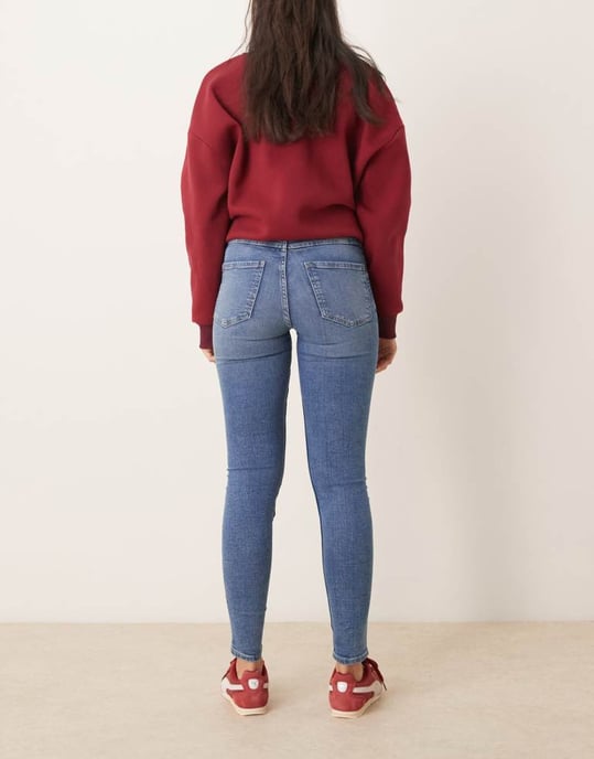 Gina Tricot Molly high waist super skinny stretch jeans in mid washed blue - Image 3