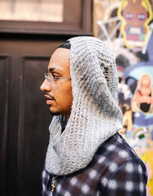 Labelrail x OliBrom grey knit bonnet - Image 3