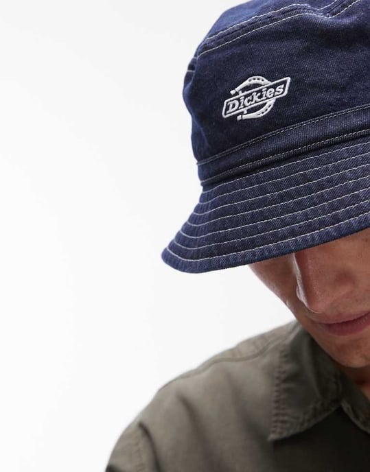 Dickies denim buckethatt i mörkblått - Image 3