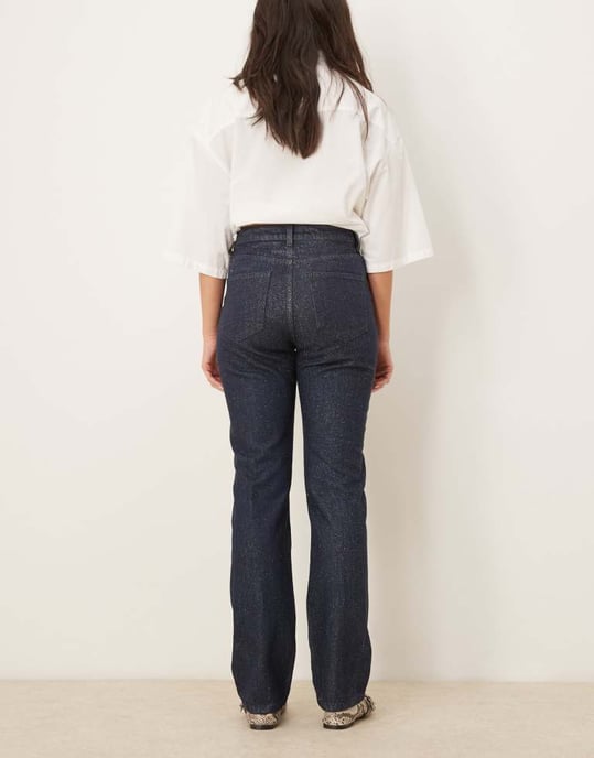 ASOS DESIGN 90s straight jean with glitter in blue - Image 2