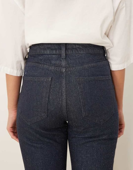 ASOS DESIGN 90s straight jean with glitter in blue - Image 4