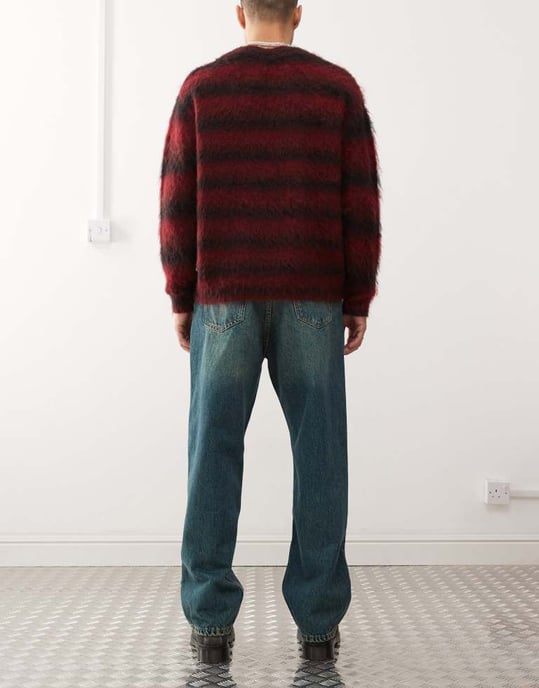Dr Denim Omar wide straight leg jeans in stream mid greenish blue green tint wash - Image 2
