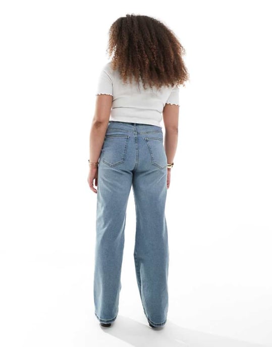 Dr Denim Plus Moxy straight leg jeans in cape light vintage worn blue - Image 2
