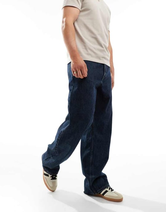 Dr Denim Omar wide straight leg jeans in canyon dark retro wash - Image 1