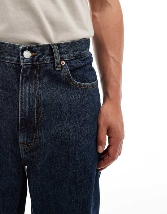 Dr Denim Omar wide straight leg jeans in canyon dark retro wash - Image 3
