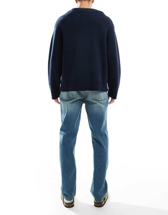 ASOS DESIGN straight leg jeans in tinted vintage light wash blue - Image 2