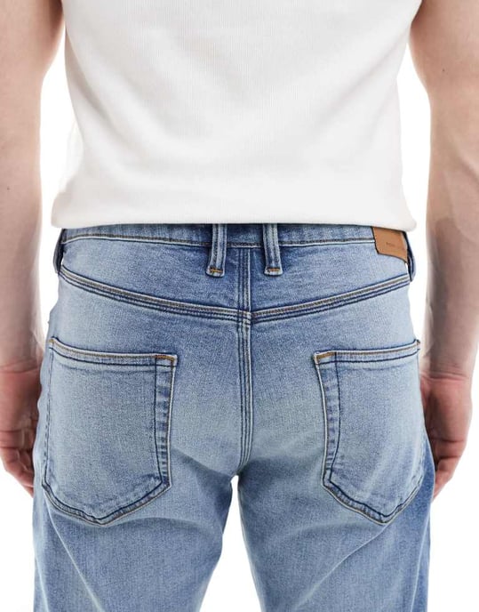 French Connection slim leg jeans in light wash blue - Image 2