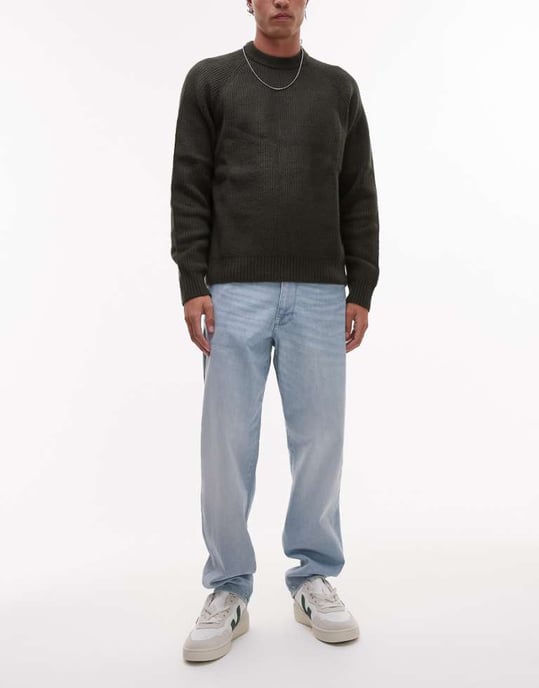 Selected Toby slim tapered jeans in light blue - Image 1